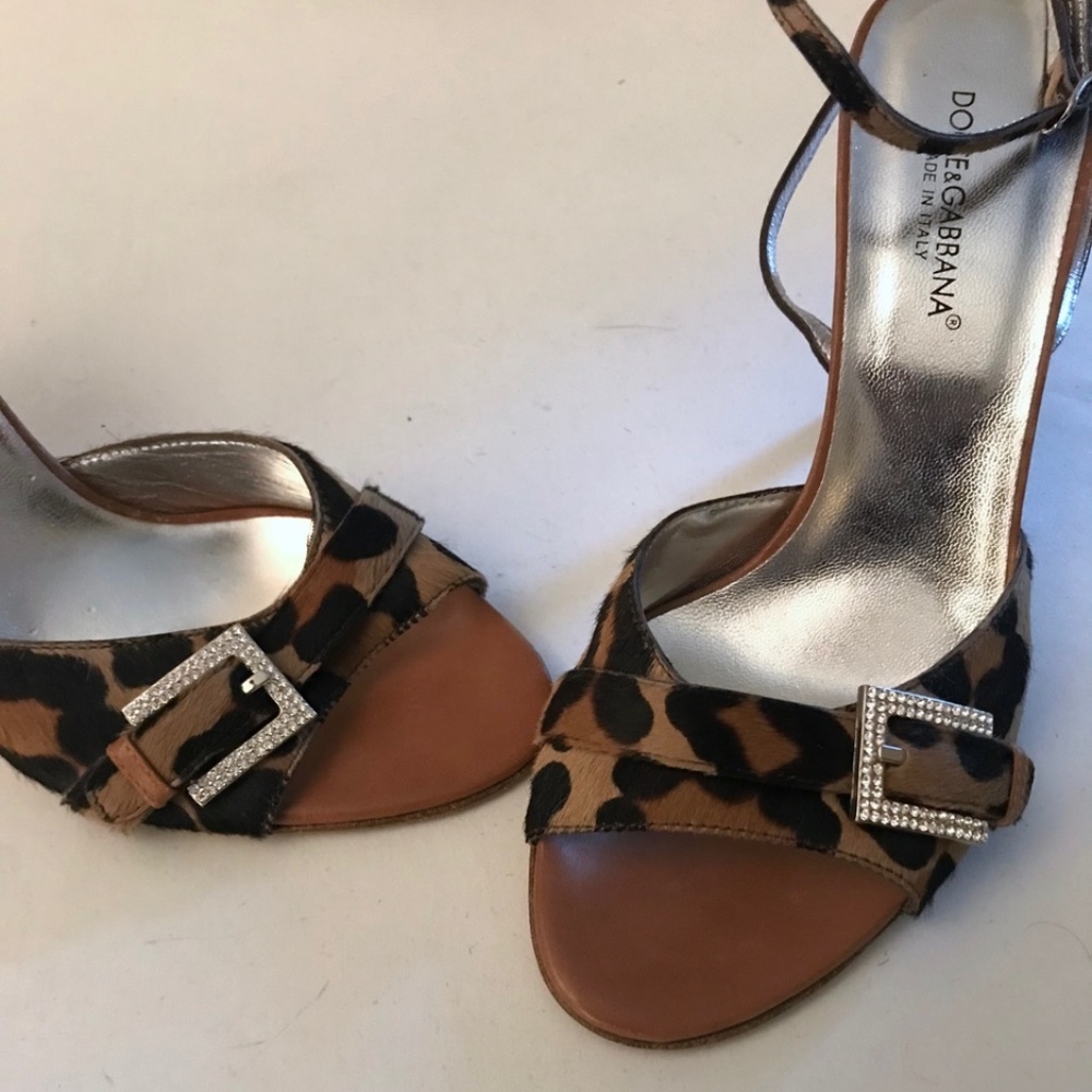 Dolce & Gabbana Leopard Pony hair dress Sandal